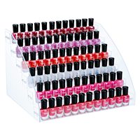 Présentoir de Comptoir à 6 Niveaux en Acrylique Transparent Personnalisé pour Vernis à Ongles, Organisateur à Étagères pour Salons de Beauté et Magasins de Détail