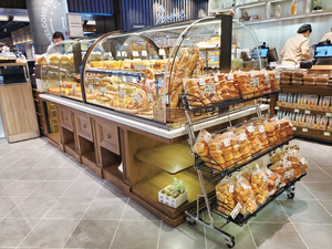 Estante de madera para góndola de alta calidad, diseño artístico, panadería, supermercado, estante de exhibición de madera - Product Image 5