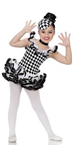 Costume de danse pour filles, robe de <span class=keywords><strong>tutu</strong></span> de ballet à <span class=keywords><strong>pois</strong></span> blancs et noirs avec paillettes, tulle superposé pour spectacle sur scène - Product Image 3