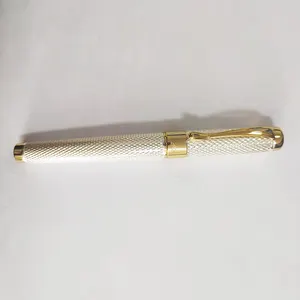 Di lusso di alta qualità esclusiva diamante oro argento penna a sfera in metallo con logo personalizzato, scatola regalo