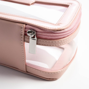 ISO BSCI Factory Customized Pink TPU <b>Makeup</b> <b>Case</b> Convenient Cosmetics Toiletries Bag With Zipper Closure and Custom Logo - Product Image 6
