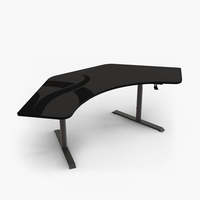 Bureau de jeu d'angle AJUNION Table noire Bureau de jeu Pieds en acier robustes réglables en hauteur Bureaux d'ordinateur inclus Cintre pour casque