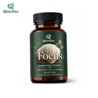 Qbioflex OEM/ODM Capsules de complexe de champignons avec Crinière de lion, B12 et L-Théanine, Capsules végétaliennes pour adultes