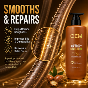 Acondicionador Desenredante Natural para Mujer de Marca Privada, Acondicionador Orgánico con Aceite de Argán Marroquí para Cabello Encrespado - Product Image 3