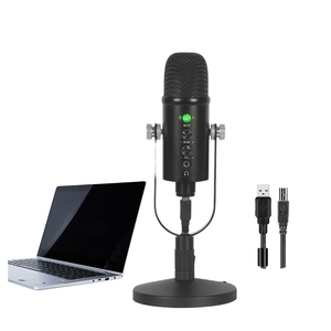 BM86 USB Micrófono de computadora Cardioide Membrana de vibración grande Reducción de ruido Juego de equipos USB de metal para grabación en vivo K Song - Product Image 1