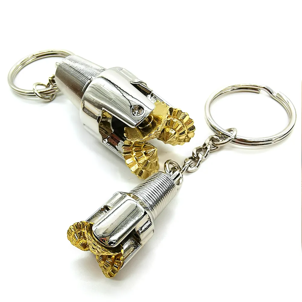 Gold Silber Metall Designer Drill Rig Schlüssel bund für Schlüssel zum Gravieren
