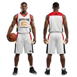 Tenues de basket-ball personnalisées pour <span class=keywords><strong>ligue</strong></span> d'entreprise, ensemble d'uniformes blancs pour tournoi, logo graphique, sublimation par transfert, maillots d'équipe respirants pour hommes - Product Image 1