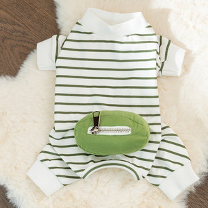 Inverno Baby dog cat pagliaccetti addensare fodera ragazzi vestiti a righe ragazze tute orso Outfit abbigliamento per animali domestici - Product Image 5