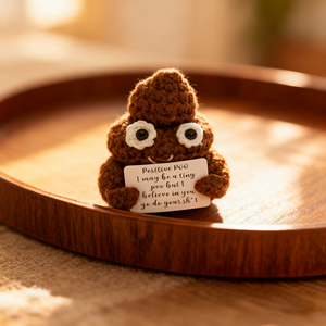 Jouet en crochet fait main tendance 2025, figurine amusante en peluche avec carte de message humoristique, amigurumi, décoration de bureau, anti-stress - Product Image 1