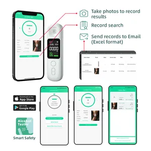 เครื่องทดสอบแอลกอฮอล์ในลมหายใจแบบพกพาอัจฉริยะเครื่องตรวจสอบแอลกอฮอล์ในลมหายใจพร้อมบลูทูธแอปมือถือ
