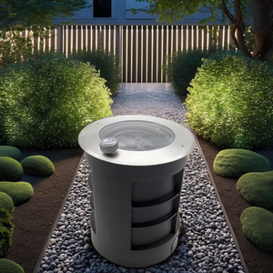 Lumière LED encastrée au sol, extérieure, étanche IP68, en acier inoxydable, RGB, angle de faisceau réglable, ronde, pour terrasse, jardin, encastrée dans le sol - Product Image 1