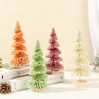 Ornement de sapin de Noël miniature en spirale de haute qualité avec lumières, affichage personnalisé sur le bureau ou la fenêtre, cadeau de Noël festif
