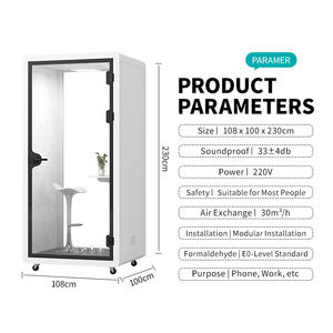 छोटे मूक फोन बूथ कार्यालय में अतिरिक्त लंबा फर्नीचर फोन बूथ पोर्टेबल स्टूडियो कार्यालय - Product Image 2