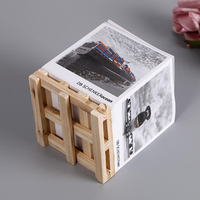 Bloc-notes adhésifs personnalisés en bois pour promotion d'entreprise avec bloc de papier et palette