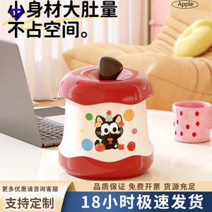 Creative Mini Desktop Trash Can Round Shape 0.34kg Indoor Use High Capacity Storage Bin for Home - Product Image 2