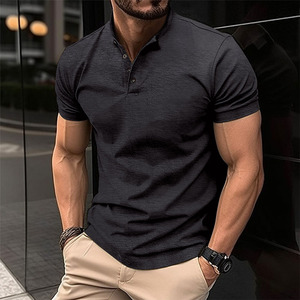 Chemise polo pour homme, col uni, t-shirt à manches courtes, sport, décontracté, léger, respirant, mode, vêtements pour homme de haute qualité - Product Image 1