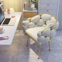 Chaise de maquillage pour filles Chaise à bulles de luxe légère pour chambre d'hôtel Chaise de luxe légère italienne à dossier haut