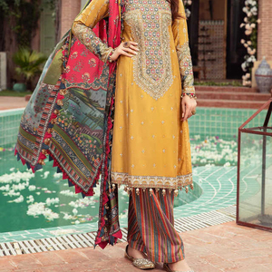 Traje Shalwar Kameez Pakistaní para Hombre, 3 Piezas, 4 Estaciones, Pantalón Acampanado Bordado, Dupatta de Organza, Traje de Fiesta de Alta Calidad - Product Image 3