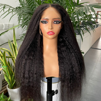 Perruque Lace Front Cheveux Humains Kinky Straight, Perruques Lace Front Transparentes 13x4 13x6 en Cheveux Humains Vierges Bruts, Perruque M Lagos Hairline