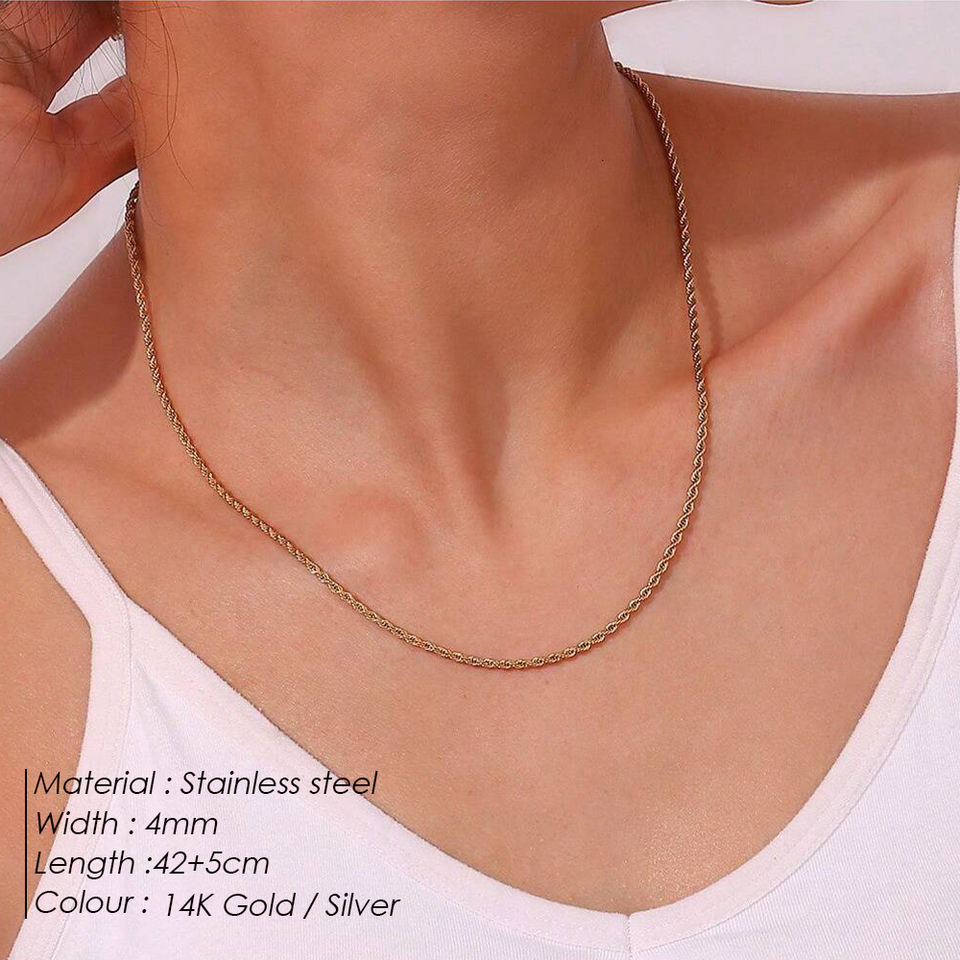 EMANCO Versatile Multi-Layered Link Chain Necklace Stainless Steel ...