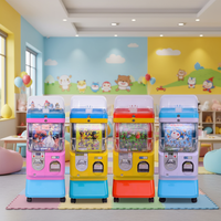 Vitrine d'exposition haut de gamme à un seul niveau avec système de paiement par pièces et jetons pour distributeur automatique de capsules de jouets 24h/24 et 7j/7 pour articles de vente au détail.