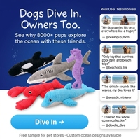 Jouet en peluche pour chien en forme d'animal marin, couineur, froissable, durable, écologique, non toxique, jouet à mâcher interactif pour créatures marines, en vrac
