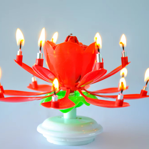 Classique créatif Lotus chantant joyeux <span class=keywords><strong>anniversaire</strong></span> musique <span class=keywords><strong>chanson</strong></span> Surprise Double fleur rotation <span class=keywords><strong>anniversaire</strong></span> musique bougie - Product Image 1