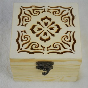 Wooden Square Gift <b>Box</b> <b>Pine</b> Handmade Tea Packaging Custom Design - Product Image 1