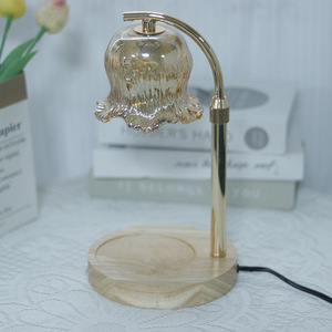 <span class=keywords><strong>Lampe</strong></span> de table chauffe-cire d'aromathérapie et diffuseur de bougies parfumées en bambou et bois, veilleuse de chevet pour chambre et bureau, cadeau d'anniversaire - Product Image 5