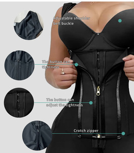 Body modellante 2-IN-1 a vita alta da donna, tinta unita, con cerniera, controllo <span class=keywords><strong>pancia</strong></span>, senza cuciture, collezione Primavera - Product Image 5