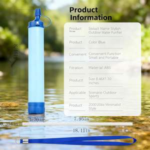 Pajita con Filtro de Agua Portátil para Exteriores, Purificador de Material PP con Bolsa de Agua Integrada y Mosquetón para Senderismo, Aventura y Camping - Product Image 3