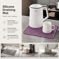 Tapis de protection pliable en silicone alvéolé pour évier, drain arrière, antidérapant, écologique, isolant, pour cuisine et table