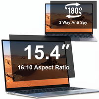 2 voies 180 °   Filtre de confidentialité pour ordinateur portable universel de 15,4 pouces 16:10, protection d'écran anti-espion avec adhésif pour Dell/HP/Lenovo/Asus