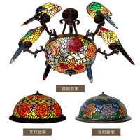 Lustre élégant en forme de perroquet, luminaires suspendus en verre teinté pour la décoration du plafond des halls d'hôtel, lampe suspendue exquise