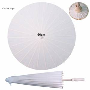 Custom Logo Embroidered Paper Parasol, 84cm Diameter, Wedding and Home Decor - Product Image 1