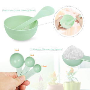Vente flash : lot de 9 pièces pour <span class=keywords><strong>masque</strong></span> facial DIY, comprenant un bol mélangeur en plastique rose/<span class=keywords><strong>vert</strong></span>/bleu, une spatule, une bouteille pulvérisateur, un applicateur, une bouteille de trempage et des jaugelettes - Product Image 2
