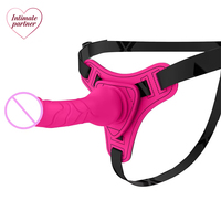 Dildo de silicona para mujer, tipo cinturón de cuero, para uso femenino, para diversión lésbica, Dildo artificial, Productos para adultos