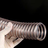 Tuyau d'aspiration flexible transparent en PU de 4 pouces pour le drainage, la ventilation et l'élimination des poussières industrielles.