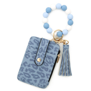 Cổ Hạt Móc Chìa Khóa Vòng tay thẻ tín dụng đính cườm Vòng tay lớp thẻ túi ví với tua Silicone đính cườm Vòng tay móc khóa - Product Image 4