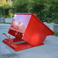Bac à déchets industriels auto-vidant pour chariot élévateur, à ouverture par le bas, en acier Q235, capacité 1-10 m³, épaisseur 3-10 mm, peinture