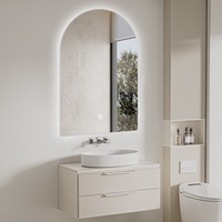 Miroir de salle de bain éclairé à cadre acrylique Arch avec interrupteur tactile Décoration de la maison pour salle de bain et hôtel