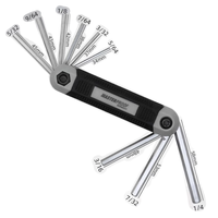 Set kunci Hex lipat kelas industri 9-in-1, obeng Torx Allen metrik untuk perbaikan sepeda dan rumah