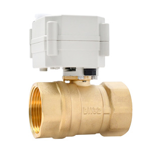 Vanne à boisseau sphérique électrique DN32 en laiton 1 1/4 pouce pour système d'eau, commande automatique et manuelle, passage direct - Product Image 2