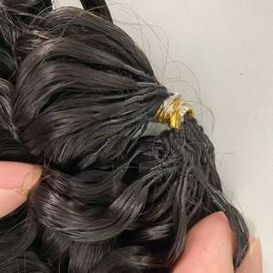 Extensiones de Cabello Humano de Ganchillo con Efecto Pluma, Extensiones Mágicas de Cabello de Ganchillo con Anillo, Paquete de Cabello Brasileño Remy para Venta al por Mayor - Product Image 1