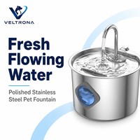 Bebedero para Mascotas VELTRONA de 2.2L, Acero Inoxidable 304, para Perros y Gatos, con Circulación Automática y Diseño Desmontable
