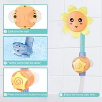 Jouet de bain pour bébé - Canard à piles, pistolet à eau en plastique et robinet tournesol pour tout-petits - Pompe à eau pour baignoire