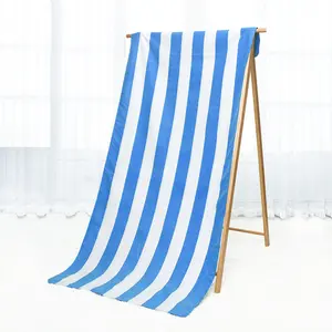 80x160cm Striped Printed Beach Towel Recycled Microfiber Suede Beach Towel With Logo