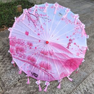 중국 스타일 실크 장식 파라과이 사진 공연 댄스 파라솔 술과 수제 기름칠 종이 우산 - Product Image 3