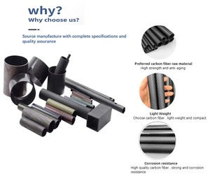 Tuyau en fibre de carbone de haute qualité, 1 mètre de long, diamètre 30-80 mm, noir, résistant à la corrosion, <span class=keywords><strong>tube</strong></span> enroulé - Product Image 5