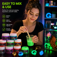 TIMESRUI Pigment liquide fluorescent pour loisirs créatifs, pâte pigmentée phosphorescente, colorant pour résine époxy/UV, pour pigments de cuir